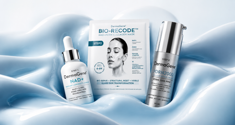 DermaGene® Clinical Longevity 3-Schritte Hauterneuerungssystem – NAD+ Serum, PDRN Recovery Cream & Bio-Kollagen Weekly Reset Mask