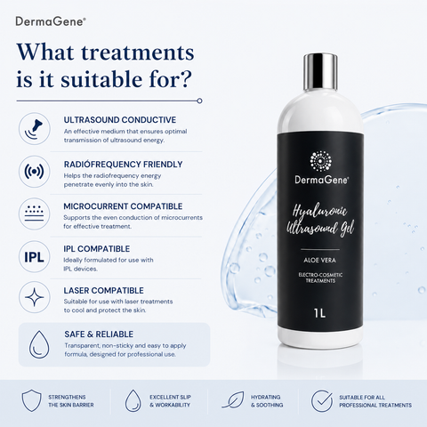 DermaGene Hyaluronsäure leitendes Gel mit Aloe Vera (1L)