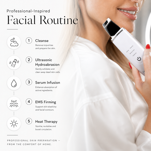 DermaGene® Deep Peel 4in1 Hydroabrasion Heimpflegepeeling mit EMS, Iontophorese und Wärmetherapie